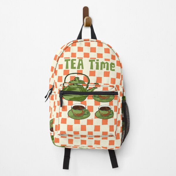 Item preview, Vintage Tea Time Cup & Kettle Retro Checkered Illustration designed and sold by MaiZephyr.