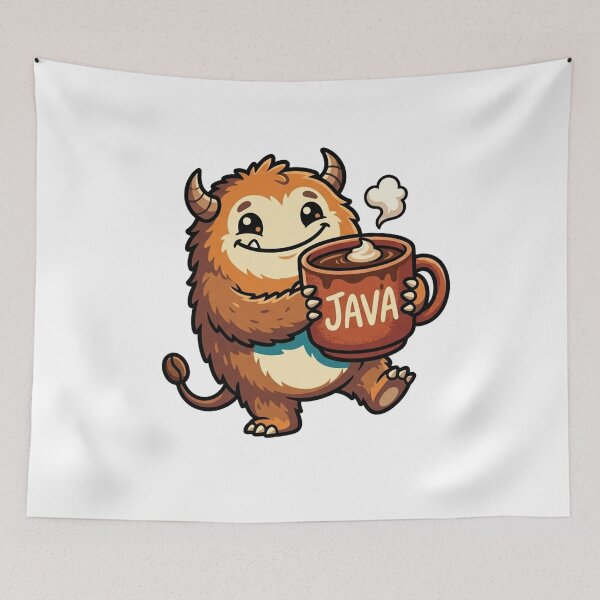 Item preview, Java Monster Coffee Programmer Coding Kawaii Cartoon designed and sold by Krfto.