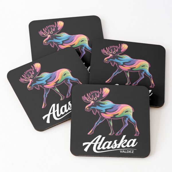 Item preview, Valdez Alaska USA Colorful Moose Art Vacation Souvenir designed and sold by HellD3vil-Art.