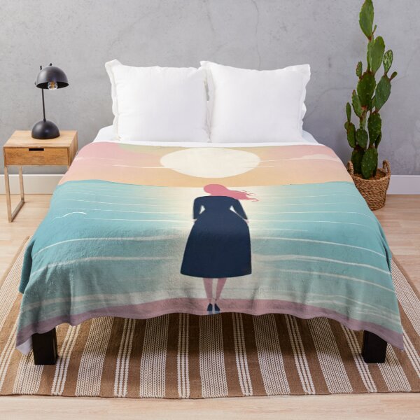 Item preview, Serene Sunset Ocean View Girl Minimalist Art designed and sold by AlxVel.