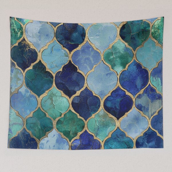 Item preview, Antique Emerald Azure Maroccan Gold Gilding Pattern designed and sold by GrinGalore.