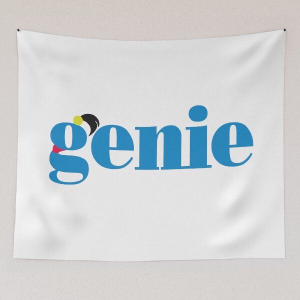 Item preview, Cute Genie Character Typography - Creative Blue Graphic Art designed and sold by artworkathome.