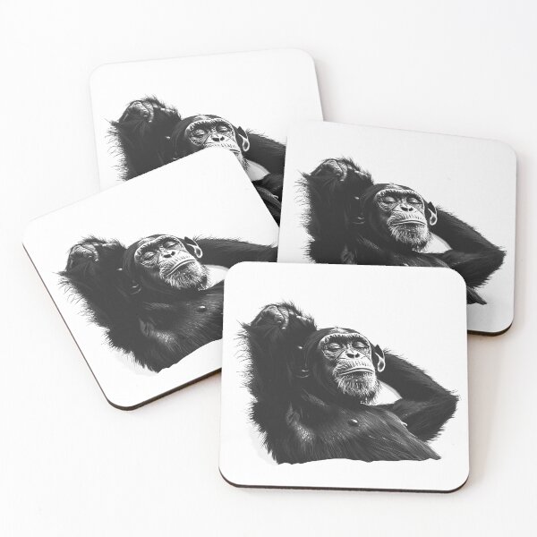 Item preview, Relaxed Chimpanzee Portrait | Cool Wildlife Monkey Art designed and sold by inkoutninja.