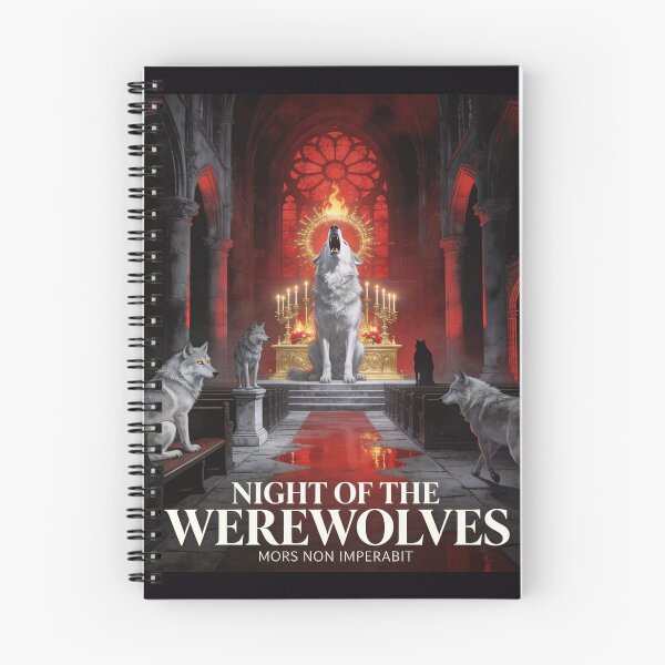 Item preview, Wolf Pack Consecrates Crimson Gothic Cathedral Night designed and sold by GeoWhimsy Studio.