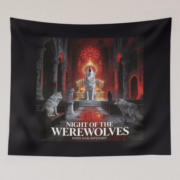 Item preview, Wolf Pack Consecrates Crimson Gothic Cathedral Night designed and sold by GeoWhimsy Studio.