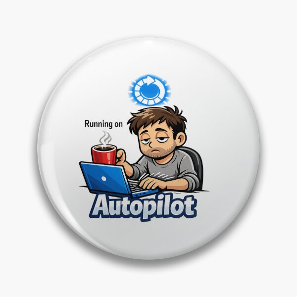 Item preview, Running On Autopilot Funny Design – Coffee Lover Humor, Work Burnout, Office Meme designed and sold by JVDesignsShop.