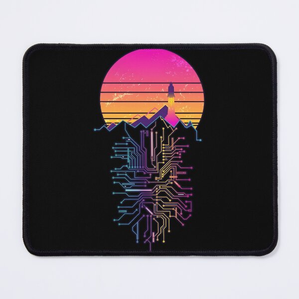 Item preview, Retro Synthwave Rocket Launch Circuit Board Tech Design designed and sold by haitrieuic96.