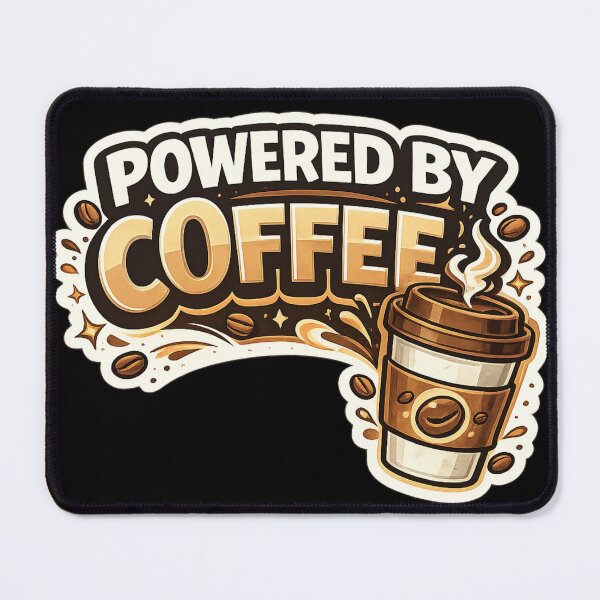 Item preview, Powered by Coffee Funny Coffee Lover Quote Typography designed and sold by DivineTrident.