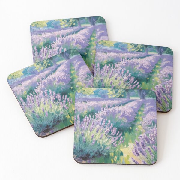 Item preview, Lavender Garden Impressionist Art – Monet Style Cottagecore Floral Wall Print designed and sold by Tamas Das.
