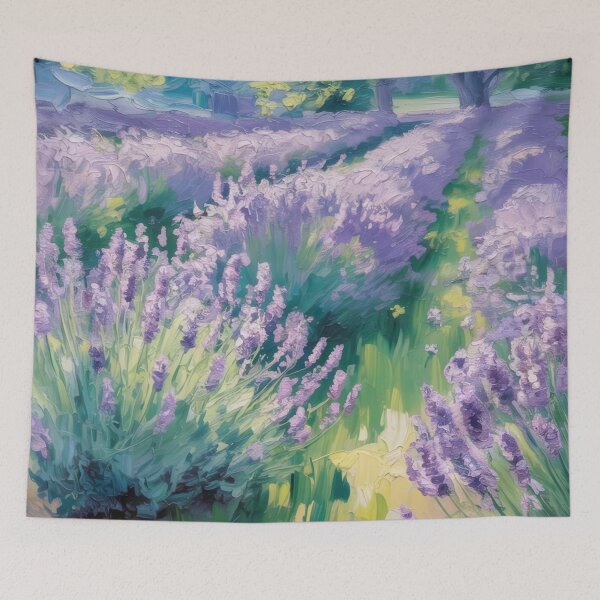 Item preview, Lavender Garden Impressionist Art – Monet Style Cottagecore Floral Wall Print designed and sold by Tamas Das.