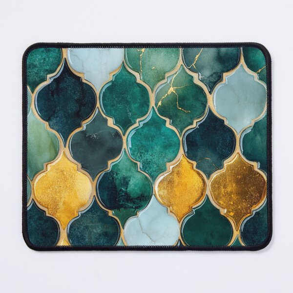 Item preview, Emerald Ochre Maroccan Gold Gilding Pattern designed and sold by GrinGalore.