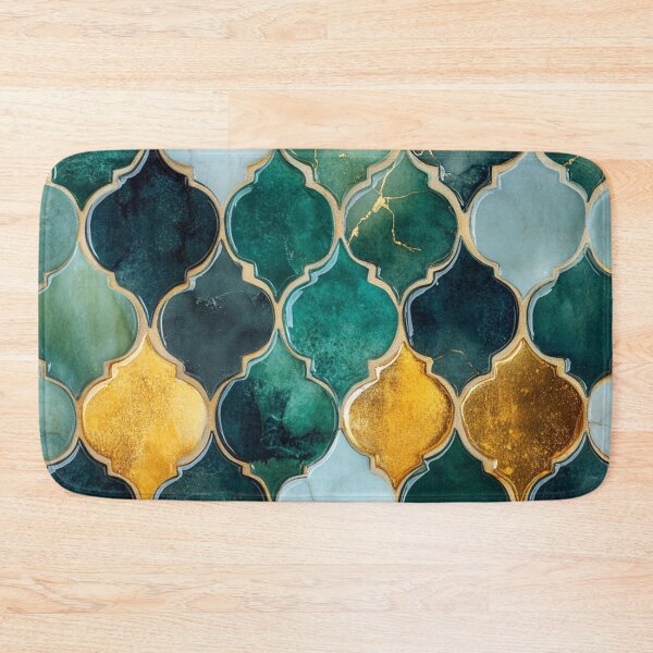 Item preview, Emerald Ochre Maroccan Gold Gilding Pattern designed and sold by GrinGalore.