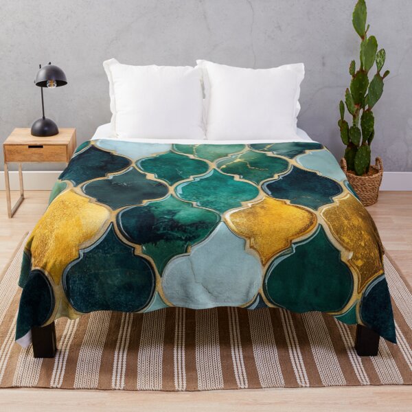 Item preview, Emerald Ochre Maroccan Gold Gilding Pattern designed and sold by GrinGalore.