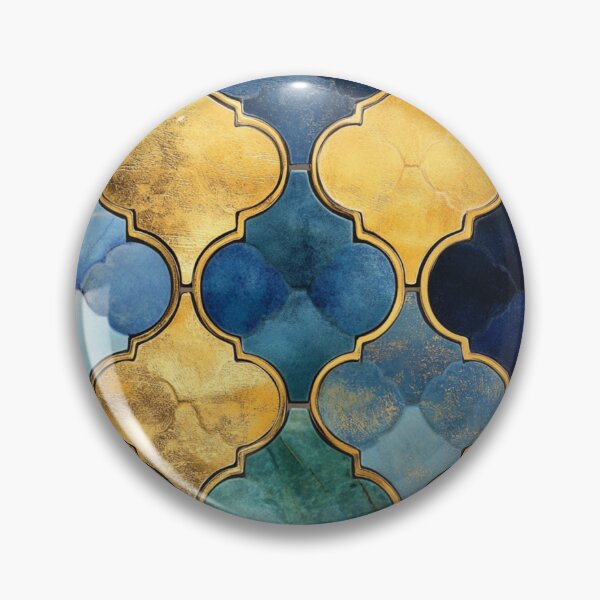 Item preview, Honey Blue Maroccan Gold Gilding Pattern designed and sold by GrinGalore.