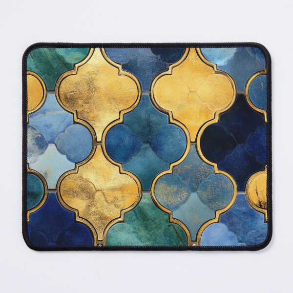 Item preview, Honey Blue Maroccan Gold Gilding Pattern designed and sold by GrinGalore.