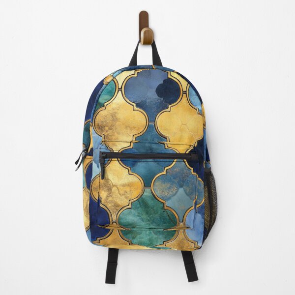 Item preview, Honey Blue Maroccan Gold Gilding Pattern designed and sold by GrinGalore.