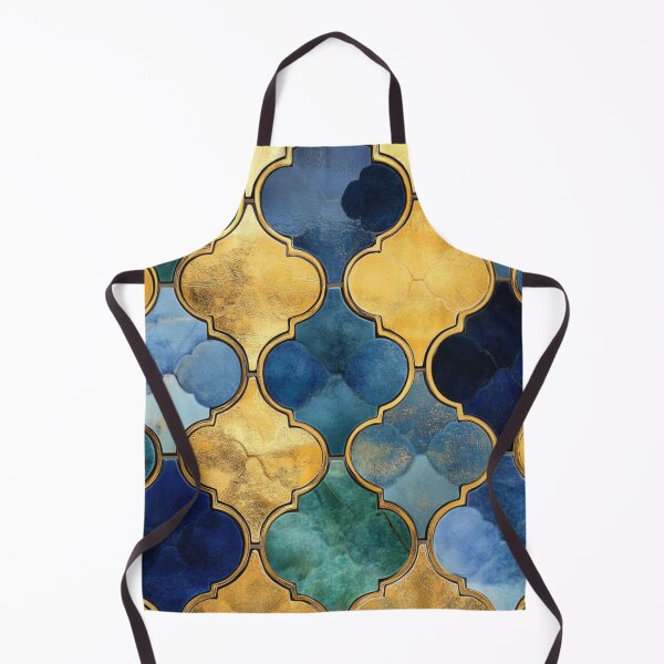Item preview, Honey Blue Maroccan Gold Gilding Pattern designed and sold by GrinGalore.
