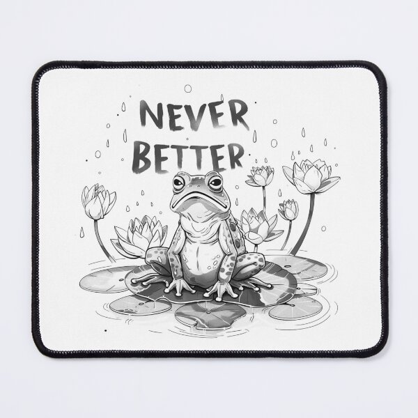 Item preview, Never Better Frog | Sad Funny Frog Meme Rainy Lily Pad Art designed and sold by inkoutninja.