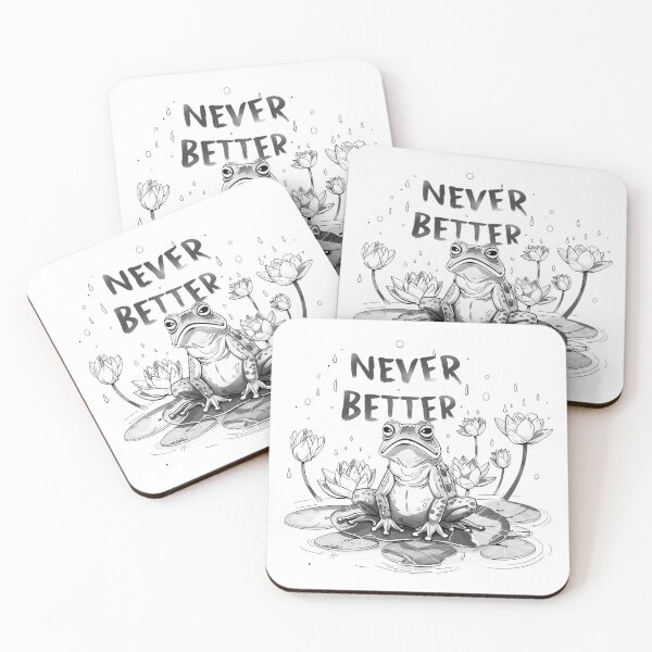 Item preview, Never Better Frog | Sad Funny Frog Meme Rainy Lily Pad Art designed and sold by inkoutninja.