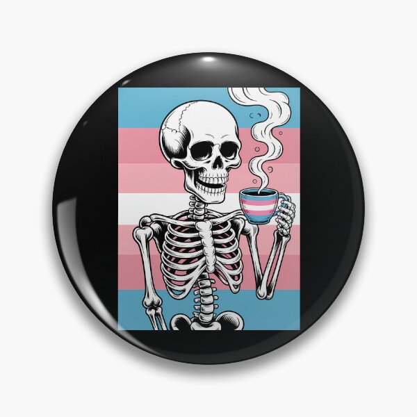 Item preview, Skeleton Drinking Coffee LGBT-Q Transgender Pride Trans Flag designed and sold by Moon-Ape.