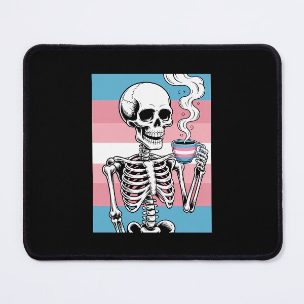 Item preview, Skeleton Drinking Coffee LGBT-Q Transgender Pride Trans Flag designed and sold by Moon-Ape.