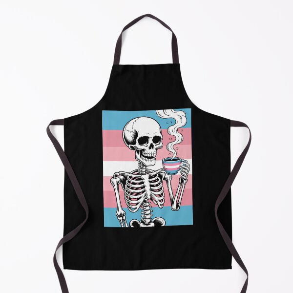 Item preview, Skeleton Drinking Coffee LGBT-Q Transgender Pride Trans Flag designed and sold by Moon-Ape.