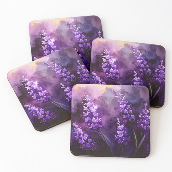 Item preview, Dark Lavender Watercolor Floral Painting designed and sold by Rutvain.