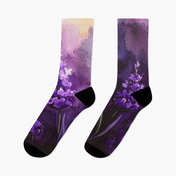 Item preview, Dark Lavender Watercolor Floral Painting designed and sold by Rutvain.