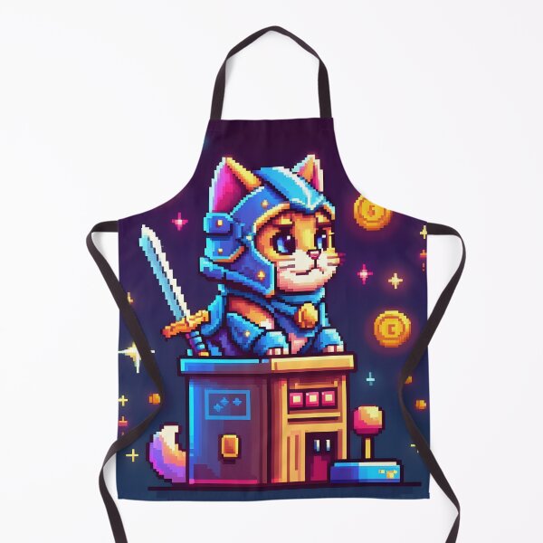 Artikelvorschau, Niedliche gepanzerte Katzenwächterin (Arcade-Pixel-Art) entworfen und verkauft von ThePixelArchive.