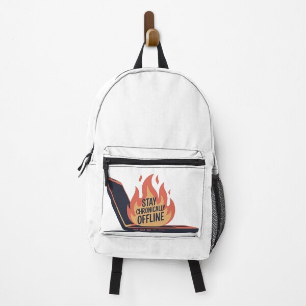 Item preview, Stay Chronically Offline Burning Laptop Digital Detox designed and sold by PixelWaveBD.