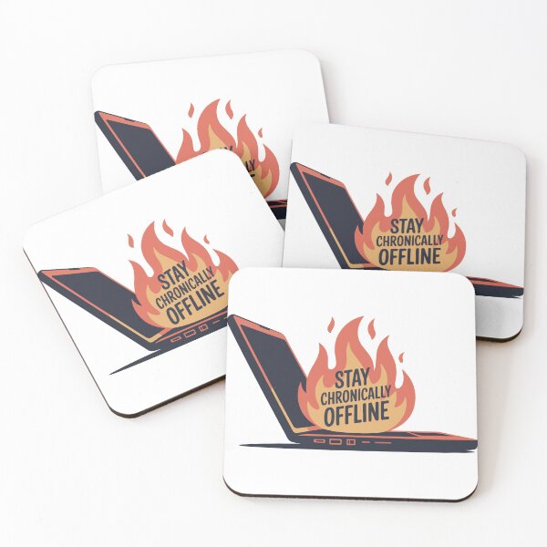 Item preview, Stay Chronically Offline Burning Laptop Digital Detox designed and sold by PixelWaveBD.