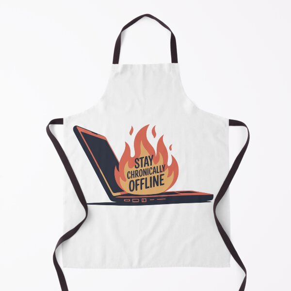 Item preview, Stay Chronically Offline Burning Laptop Digital Detox designed and sold by PixelWaveBD.