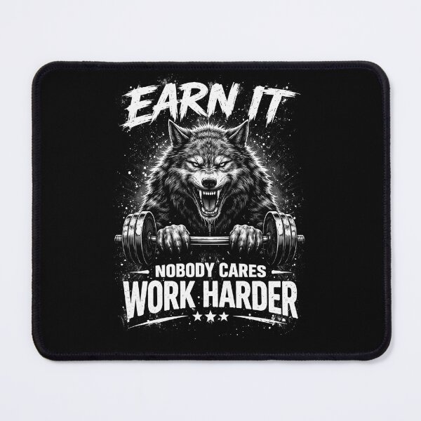 Item preview, Earn It Wolf Gym Motivation Streetwear Graphic Tee Nobody Cares Work Harder designed and sold by apex.vibe.