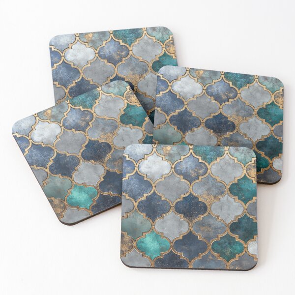 Item preview, Antique Grey Emerald Maroccan Gold Gilding Pattern designed and sold by GrinGalore.
