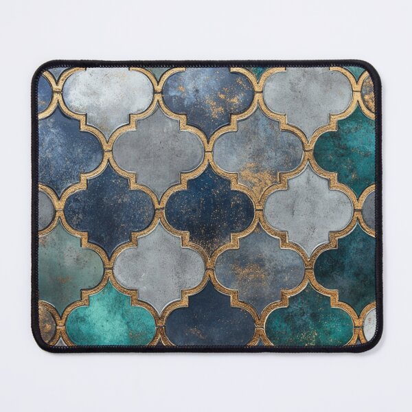 Item preview, Antique Grey Emerald Maroccan Gold Gilding Pattern designed and sold by GrinGalore.