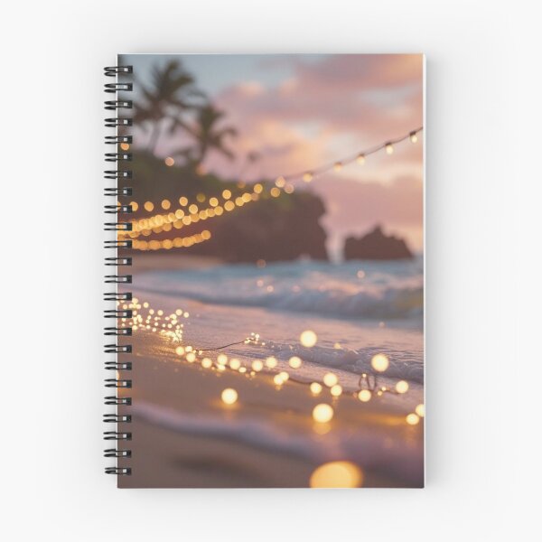 Item preview, Beautiful Hawaiian beach at sunset with lights designed and sold by immagymnast.