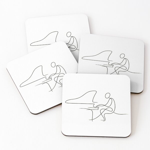 Item preview, Abstract Piano Line Art Emotional Continuous Line Drawing Pianist Minimalist Music Wall Art designed and sold by BlairWynne.