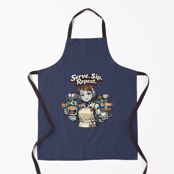 Item preview, Serve. Sip. Repeat. Funny Robot Waitress Design – Coffee Humor, Office & Sci-Fi Meme designed and sold by JVDesignsShop.
