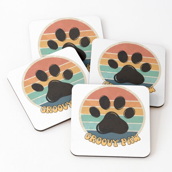 Item preview, Retro Groovy Dog Paw Print - Vintage Aesthetic designed and sold by Gapanaart.