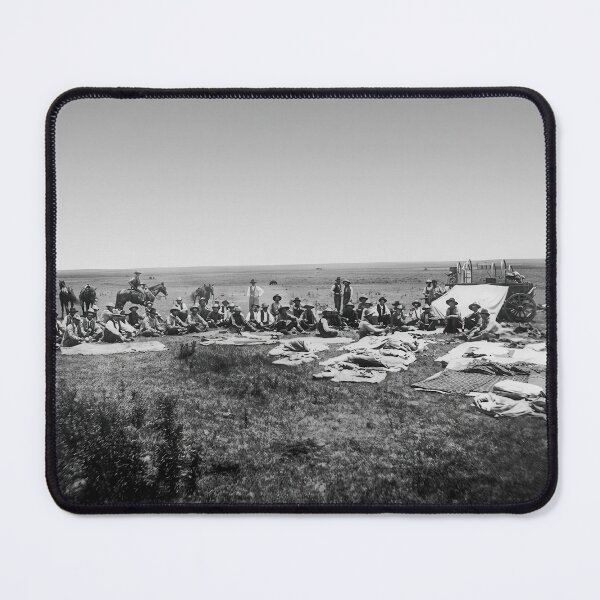 Item preview, Cowboys Lunch Scene Vintage Western Prairie Camp Photo designed and sold by TheSoulOfArt.