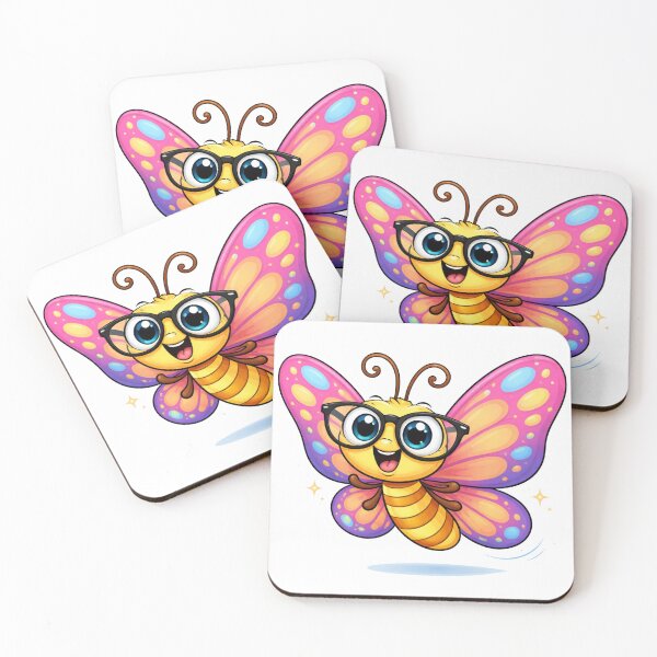 Item preview, Silly cartoon butterfly wearing glasses designed and sold by PriyankaSonara.