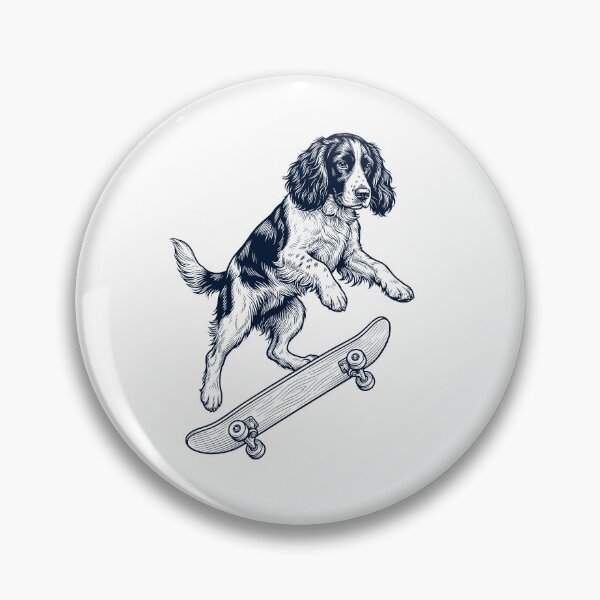 Item preview, Vintage English Springer Spaniel Skateboarding Skate Dog Dad Lover designed and sold by DoodleTortle.