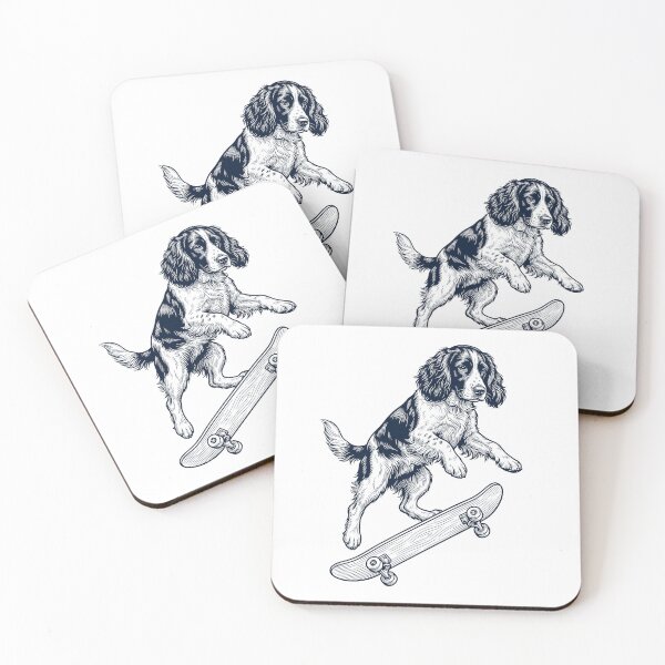 Item preview, Vintage English Springer Spaniel Skateboarding Skate Dog Dad Lover designed and sold by DoodleTortle.