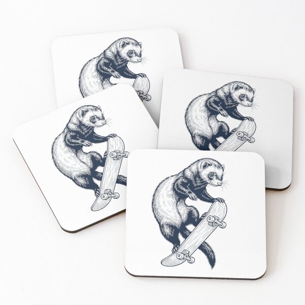 Item preview, Vintage Ferret Skateboarding Skate Animal Lover designed and sold by DoodleTortle.