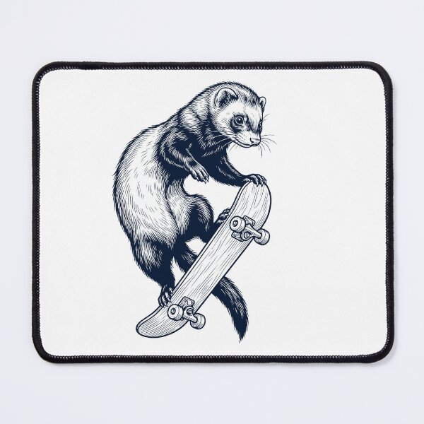 Item preview, Vintage Ferret Skateboarding Skate Animal Lover designed and sold by DoodleTortle.