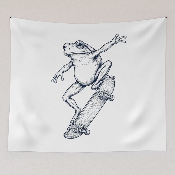 Item preview, Vintage Frog Skateboarding Skate Animal Lover designed and sold by DoodleTortle.