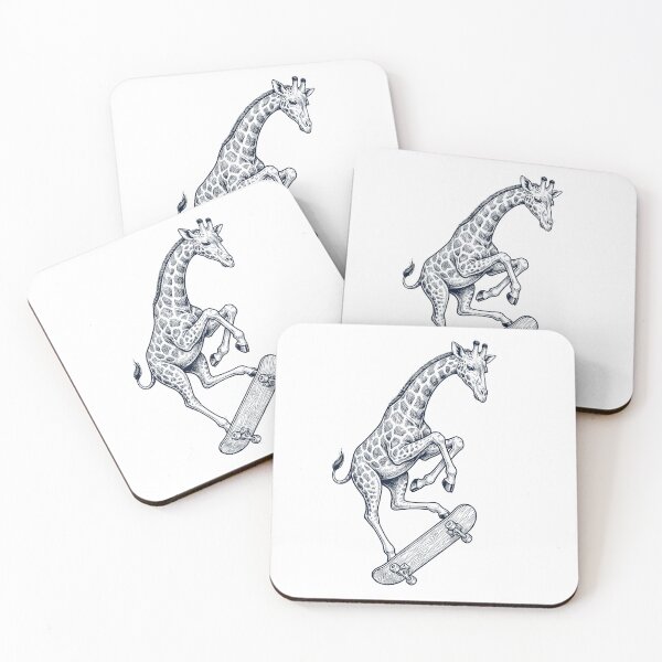 Item preview, Vintage Giraffe Skateboarding Skate Animal Lover designed and sold by DoodleTortle.
