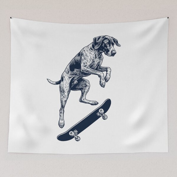 Item preview, Vintage German Shorthaired Pointer Skateboarding Skate Dog Dad Lover designed and sold by DoodleTortle.