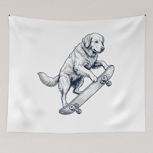 Item preview, Vintage Golden Retriever Skateboarding Skate Dog Dad Lover designed and sold by DoodleTortle.
