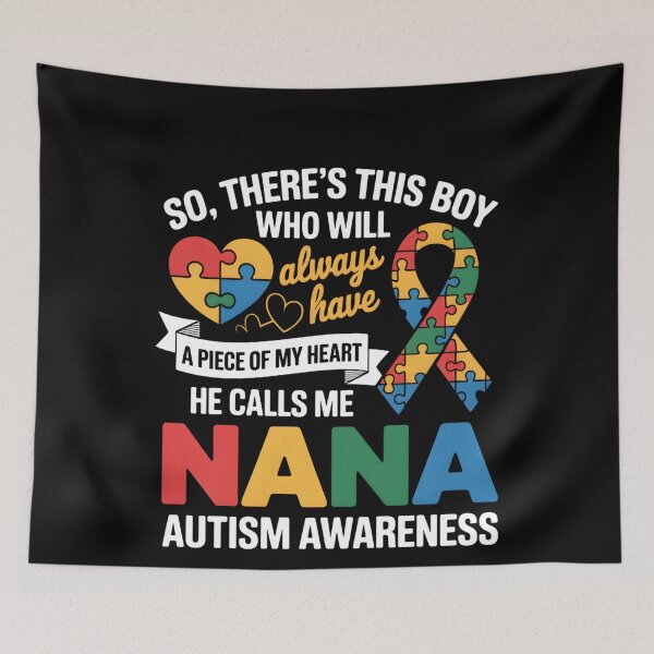 Item preview, Autism Awareness Nana Autistic Heart Proud Autism Grandma designed and sold by THREE LITTLE BEANS.